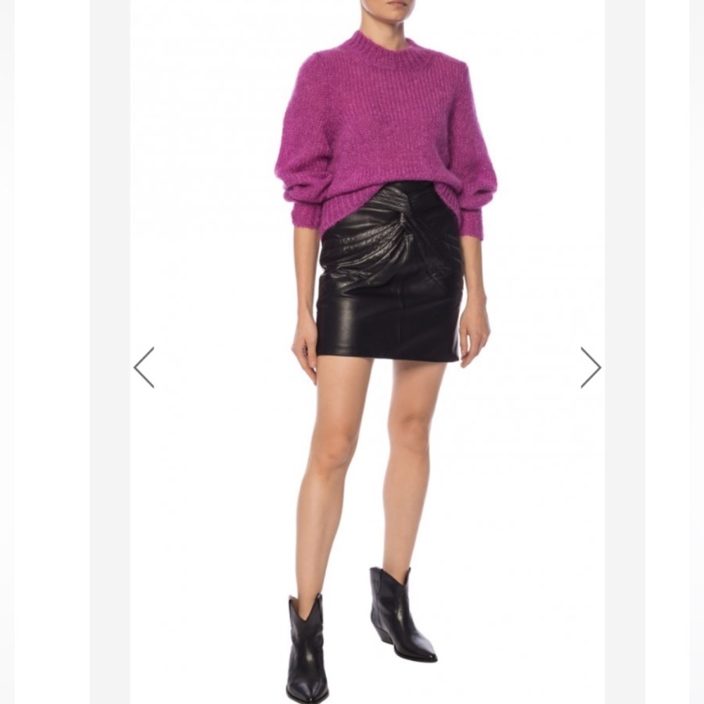 ISABEL MARANT***Black Lamb Leather Mini Skirt***F36; US Small $2110